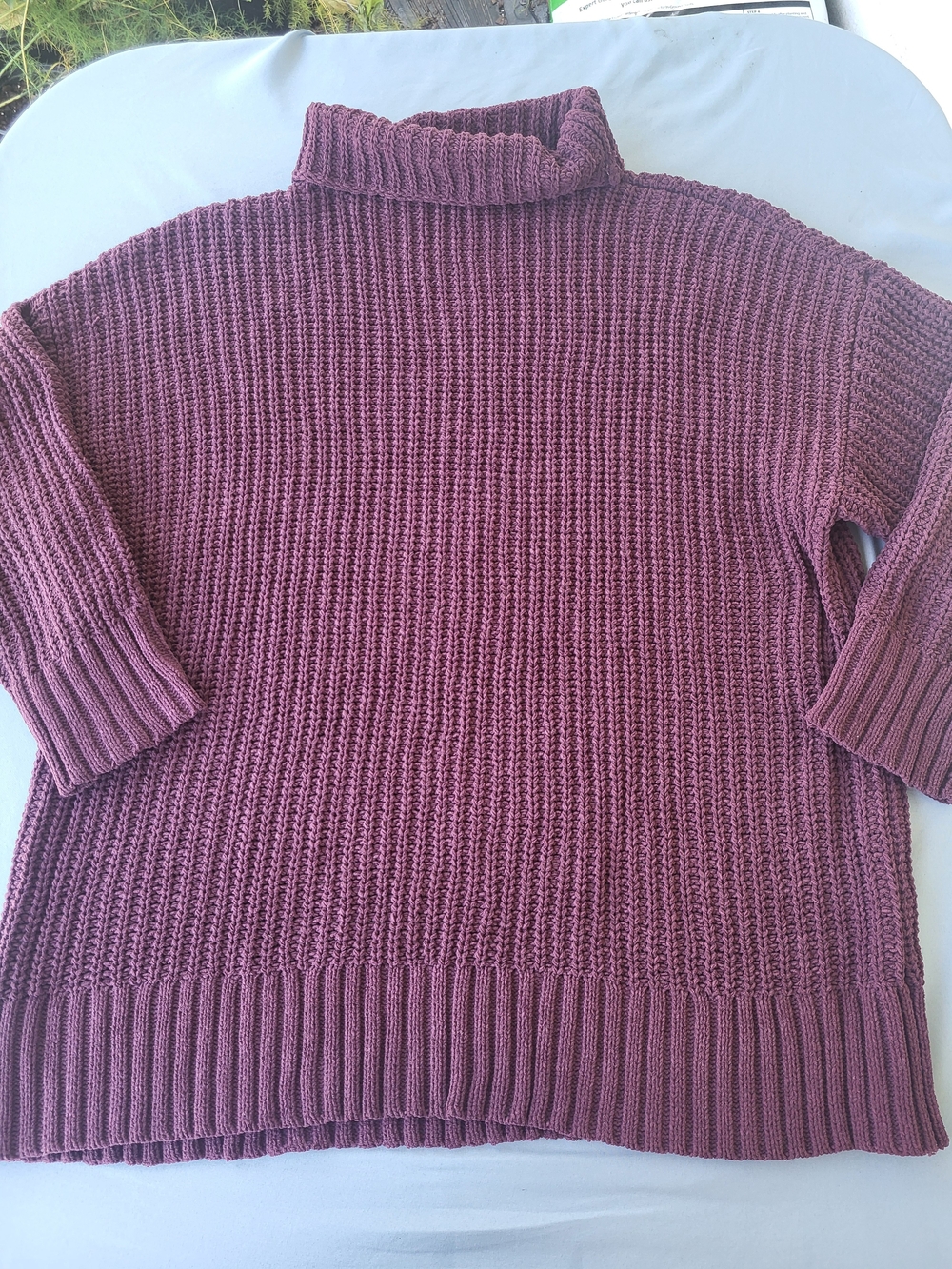 aerie Mauve Ribbed Turtleneck Sweater